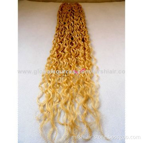 24-inch Color 27# Water Wave Peruvian Hair Weave